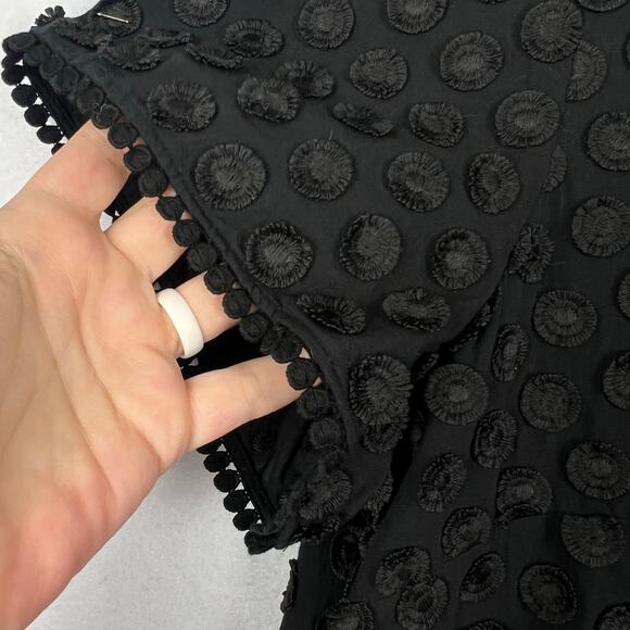 Talbots Black/Black Embroidered Textured Women's Plus Size Blouse 24W Petite - Picture 3 of 11